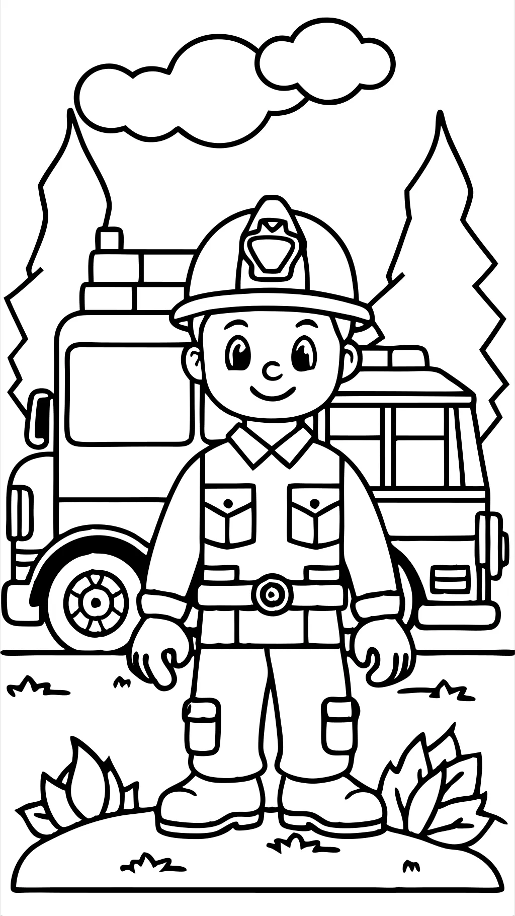 fireman coloring page